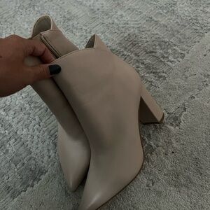 Marc Fisher Cream Heeled Boots